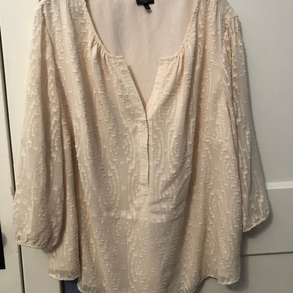Talbots cream colored blouse size 3x.